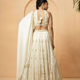 quench a  thirst Quench A Thirst Embroidered Mirror Work Ready to Wear Lehenga & Semi-Stitched Blouse With Dupatta image 2