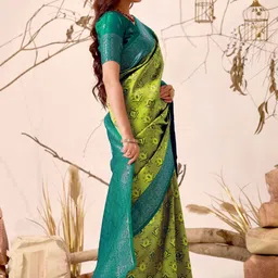 luchila Woven Design Zari Patola Saree With Blouse Piece image 4