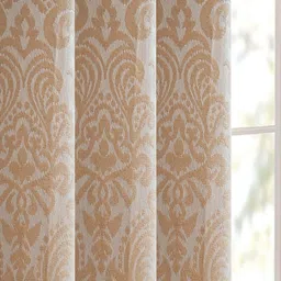 Saral Home Beige & White Set of 2 Floral Room Darkening Window image 3