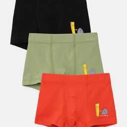 Mackly Pack Of 3 You Rock Printed Boxers - Black Olive Green & Orange-picture-42