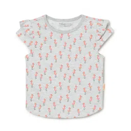 Milou Cotton Cap Sleeves Duck Printed Top - Grey-picture-26