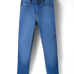 Pine Kids Denim Woven Full Length Washed Jeans - Blue-picture-26