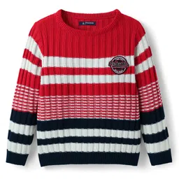 Pine Kids Knit Full Sleeves Striped Pullover - Red-picture-13
