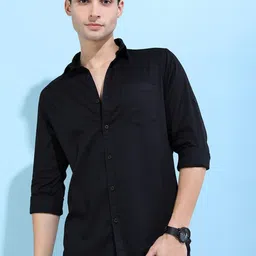 NANCHI Men Semi Sheer Casual Shirt-image-2