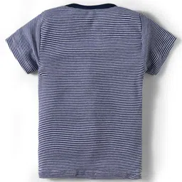 Kidi Wav Half Sleeves Striped Coordinating Tee & Joggers Set - Navy Blue image 3