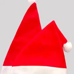 BookMyCostume Christmas Theme Pack Of 2 Santa Caps Costume Accessory - Red & White image 3