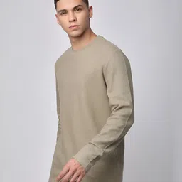 R&B Men Solid Round Neck Cotton Relaxed Fit T-shirt image 3