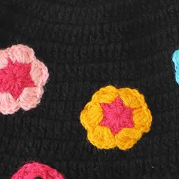 Woonie Crochet Floral Bucket Cap - Black image 4
