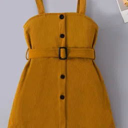 Mark & Mia Full Sleeves Textured Winter Frock with Inner Tee & Belt - Brown & White image 4