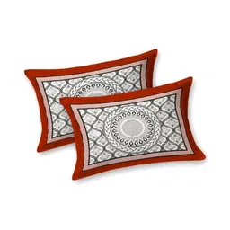 JAIPUR FABRIC Grey Ethnic Motifs Printed Cotton 240 TC King Bedsheet Set 2.74 m x 2.54 m image 3