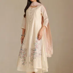 Soch Off White Chanderi Embroidered Suit Sets image 4