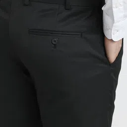 Park Avenue Men Textured Original Slim Fit Mid-Rise Pure Cotton Formal Trousers image 4