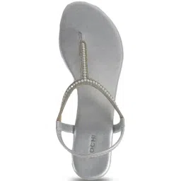 Mochi Women Silver T-Strap Sandals image 3