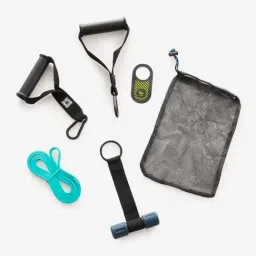 Corength by Decathlon Bodybuilding Kit With Handles, Door Hanger and 15 Kg Elastic - Resistance Kit image 5
