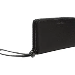 CALVIN KLEIN Black Leather Zip Around Wallet image 4