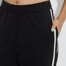 studiofit women Studiofit by Westside Black High-Rise Cotton-Blend Track Pants image 4