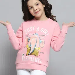 Monte Carlo Girls Printed Pink Round Neck Full Sleeve Sweatshirt-image-73