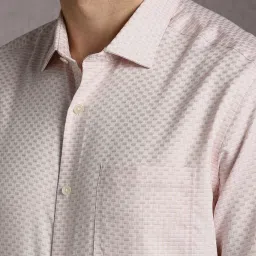 Louis Philippe Pink Cotton Regular Fit Printed Shirt image 4