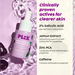PLIX THE PLANT FIX Jamun Active Acne Juicy Cleanser, Dewy Serum & Smoothie Moisturizer Combo image 4