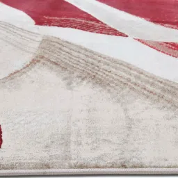 Obsessions Red & Cream Polypropylene Abstract Bedside Runner image 4