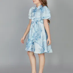 Peppermint Kids Blue Printed Dress image 4