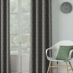 DDECOR Live Beautiful Grey Polyester 9 ft Long Door Curtain-picture-16