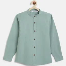 Campana Infant Boys Green Cotton Shirt-picture-12