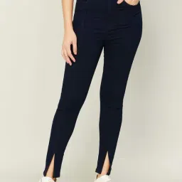 Ginger by Lifestyle Navy Cotton Mid Rise Jeans-picture-21