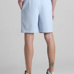 Jack & Jones Light Blue Regular Fit Textured Shorts image 3