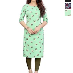 KETAKI FASHION Selection Of 4 Floral Printed Round Neck Straight Kurtas-picture-46