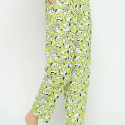 Clovia Green Cotton Printed Pyjamas image 4