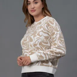 Red Tape Off White Regular Fit Printed Sweatshirt image 4