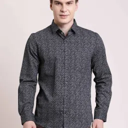 Turtle Black Cotton Slim Fit Printed Shirt image 4