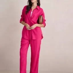 FEMMELLA Pink Relaxed Fit Solid Trousers image 4