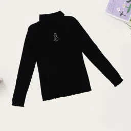 Pantaloons Junior Girls Jet Black Printed Sweatshirt-image-74