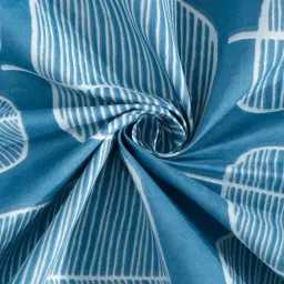 Klotthe Turquoise 300 TC Polycotton Single Book Fold Bedsheet with Pillow Cover image 4