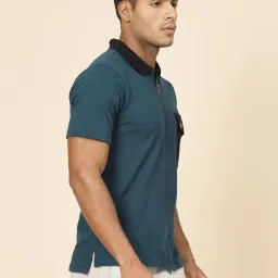 Rigo Men Teal Oversized Polo T-Shirt image 4