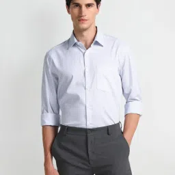 Arrow Blue Cotton Regular Fit Checks Shirt image 4