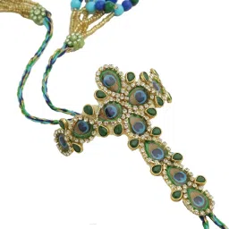 Aapno Rajasthan Peacock Designer with AD stones Haathphool Rakhi image 4