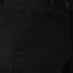 Peter England Black Slim Fit Trousers image 4