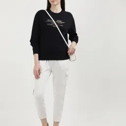 TOMMY HILFIGER Black Graphic Print Sweatshirt image 4