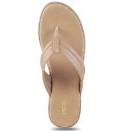 Metro Women's Beige Thong Wedges image 4