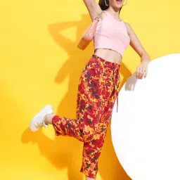 Oxolloxo Multicolor Printed Mid Rise Pants image 4