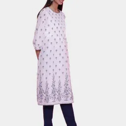 Biba White Printed Kurta image 3