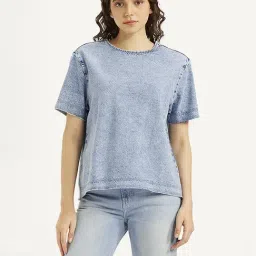 Levi's Light Blue Cotton Regular Fit Top-picture-18