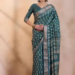 Anouk Rustic Bagh Zari Silk Blend Sungudi Saree-picture-19