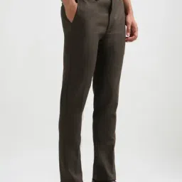 Arrow New York Brown Slim Fit Self Pattern Trousers image 3