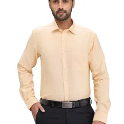 Park Avenue Yellow Slim Fit Texture Shirt-picture-36