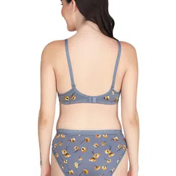 Liigne Pack Of 2 Star Printed Everyday Padded Bra Pure Cotton Lingerie Set image 3