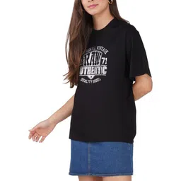 GLAMSYSTYLE Typography Printed Short Sleeves Cotton T-shirt image 3